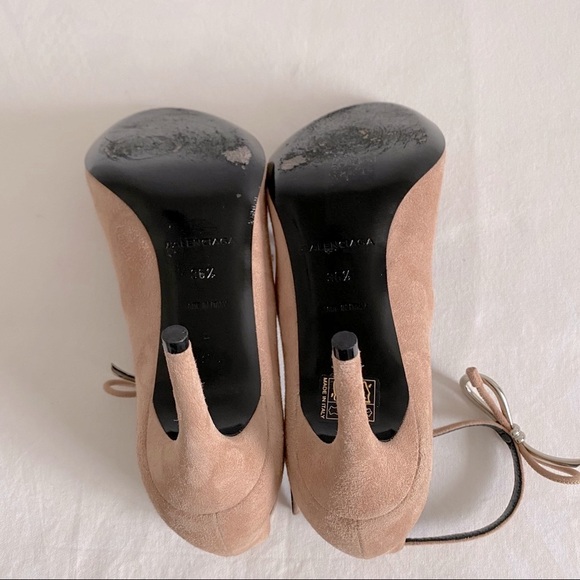 Balenciaga Beige silver Boucle bow Suede heel Sandals - Picture 10 of 13